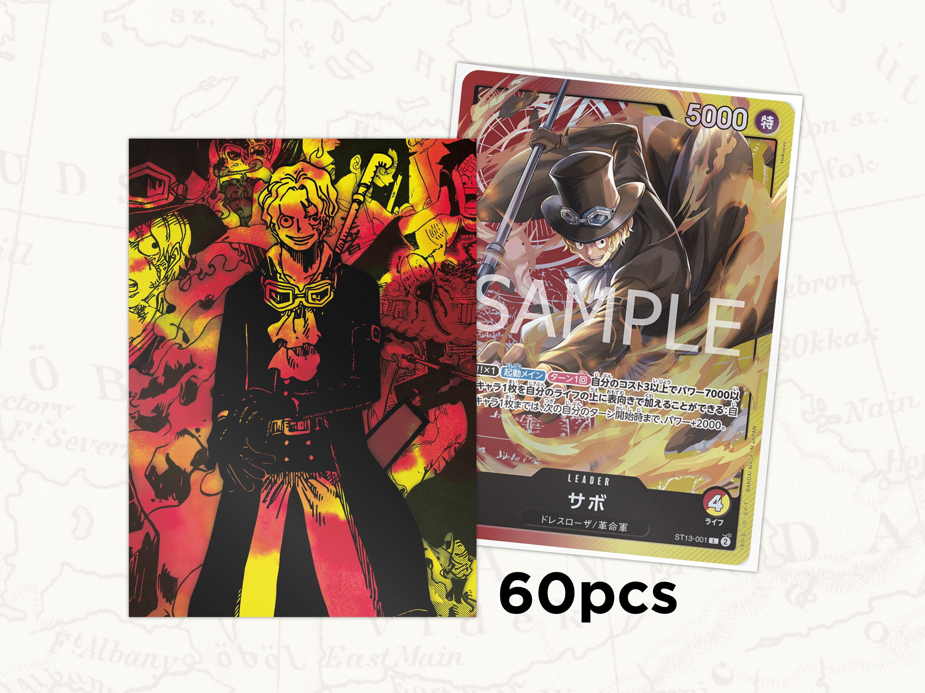 ONE PIECE TCG Sleeves: Sabo Leader Sleeves X60pcs - Etsy