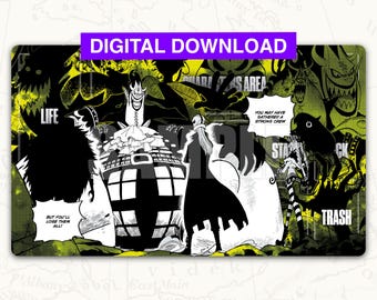 Digital ONE PIECE TCG Playmat: Moria Black Yellow Leader Playmat