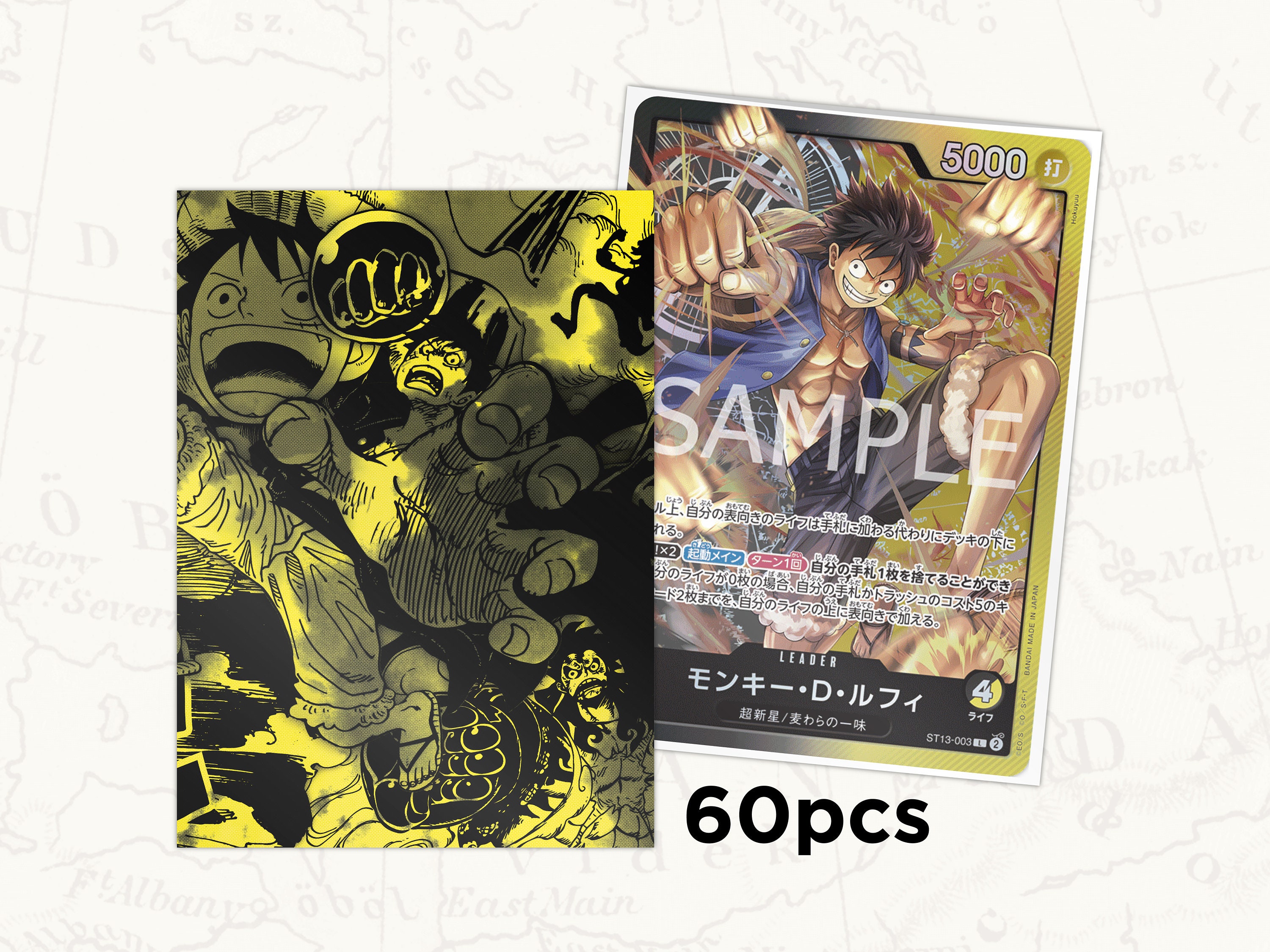 ONE PIECE TCG Sleeves: Luffy Leader Sleeves X60pcs - Etsy