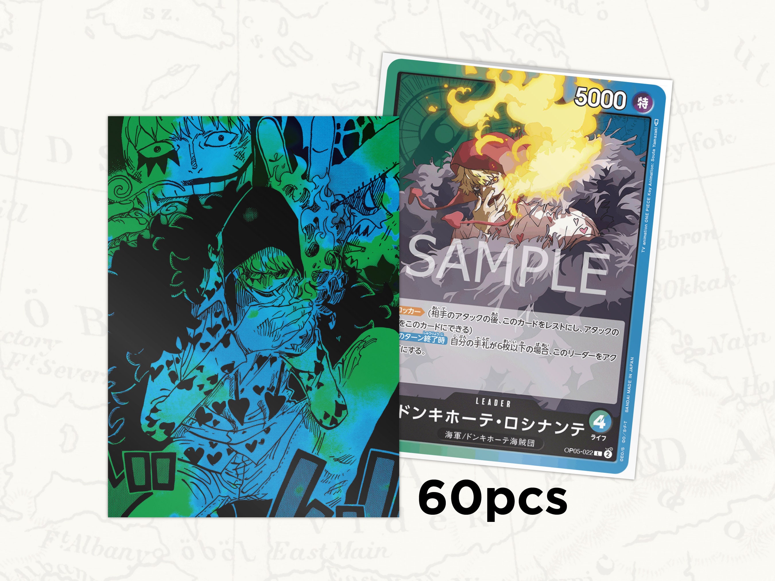 ワンピース TCG スリーブ：ロシナンテ・コラソンリーダースリーブ 60枚