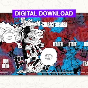 Digital ONE PIECE TCG Playmat: Marco Red Blue Leader Playmat