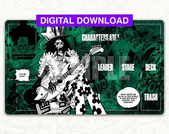 Digital ONE PIECE TCG Playmat: Brook Green Black Leader Playmat