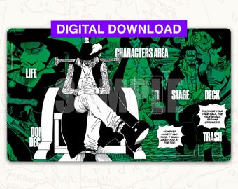 Digital ONE PIECE TCG Playmat: Mihawk Green Leader Playmat