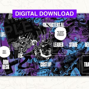 Tapete de juego digital ONE PIECE TCG: Kaido Blue Purple Leader