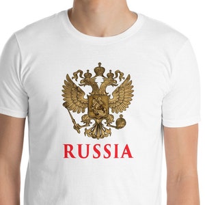 Russian Eagle - Russia&#39;s Coat of Arms double-headed eagle symbol emblem - cotton Short-Sleeve Unisex T-Shirt