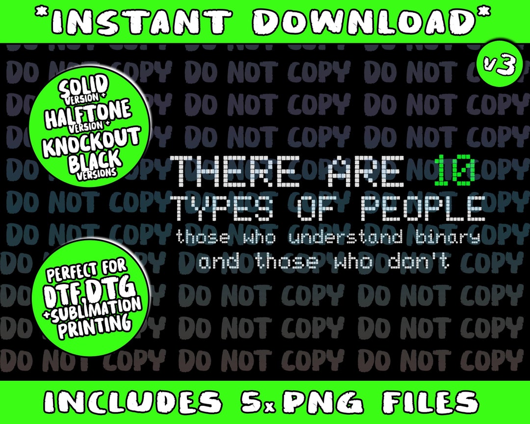 There Are 10 Types of People Binary Funny Computer Nerd Gift - Etsy UK