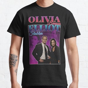 Olivia Benson & Elliot Stabler 90s Inspired Vintage Homage Classic T-Shirt, Sweatshirt, Hoodie - 40654