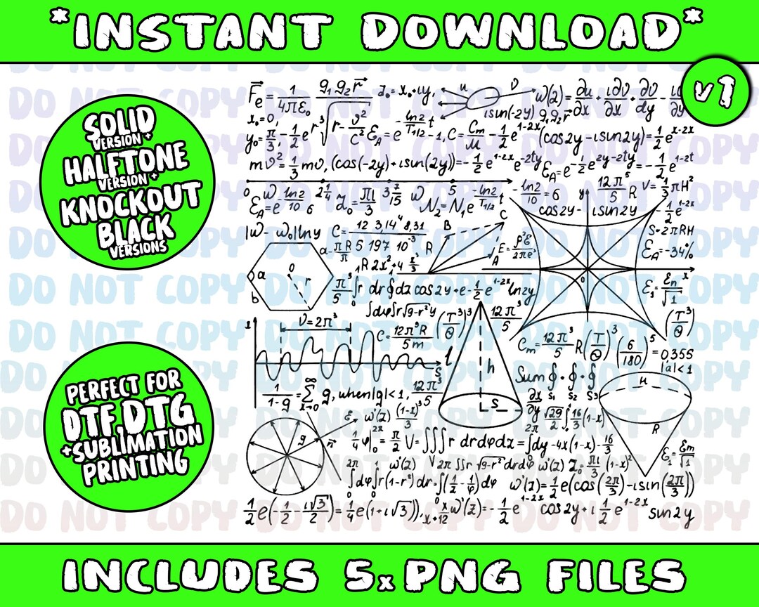 Math Equation Cool Quadratic Formula Geek Nerd Math Gift Png Bundle