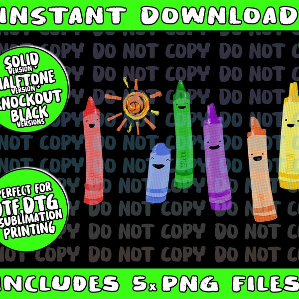 Crayons That Won't Quit Artists Art Lover Fun Colored Png Bundle, Trending Png, Popular Printable