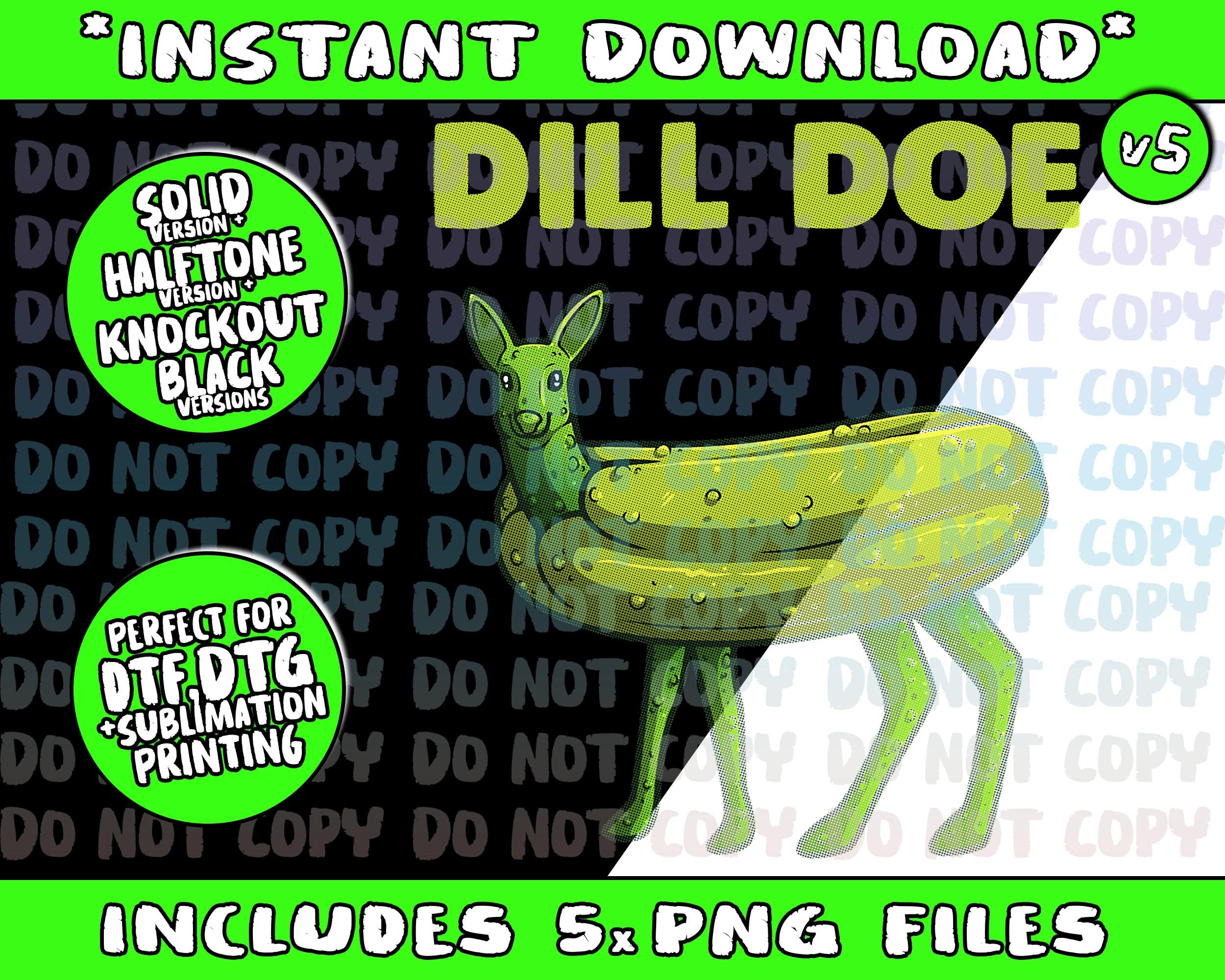 Funny Pickle Art Men Women Dill Doe Deer Green Dill Pickle Png Etsy