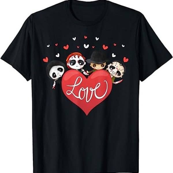 Love Candy Heart Cute Killer Horror Movie Anti Valentine Day  T-Shirt, Sweatshirt, Hoodie - 30001