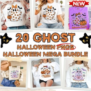 Retro Halloween Png Bundle, Halloween Sublimation Designs, Spooky Season Png, Ghost T-shirt, Pumpkin Png, Fall Png, Retro Halloween Png