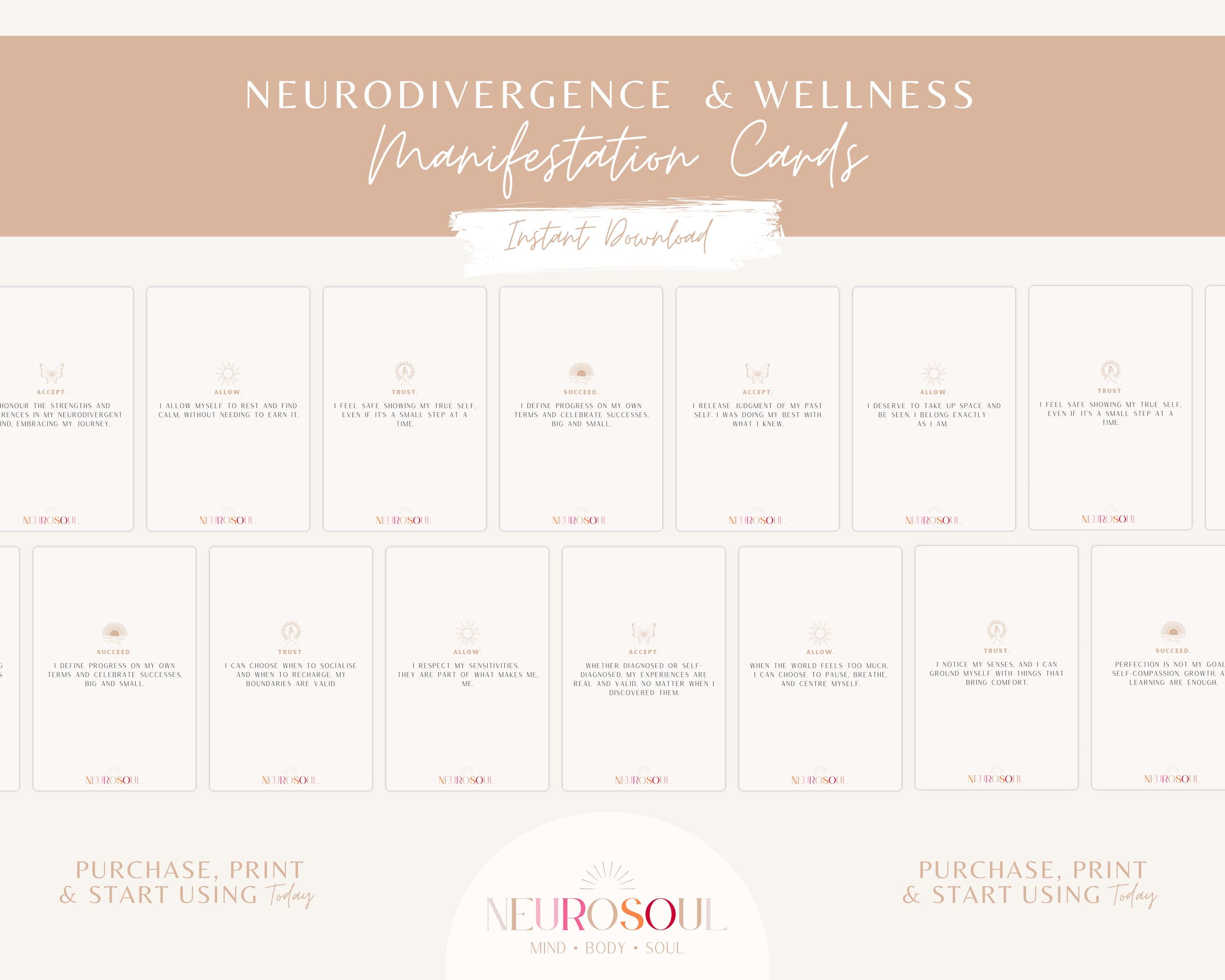 Work Wellness Cards.pdf Healing Affirmation Cards for Neurodivergent Souls - Printable ...