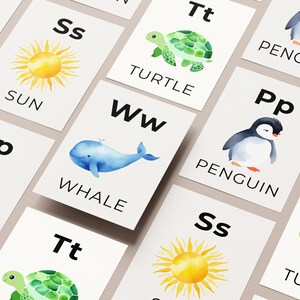 Schede didattiche Montessori con l'alfabeto dalla A alla Z per bambini piccoli / Schede stampabili ABC + Poster / Attività di apprendimento delle lettere per la scuola materna / Download digitale