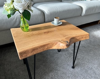 Coffee table coffee table side table Monolith solid oak with epoxy resin solid wood vintage loft industrial