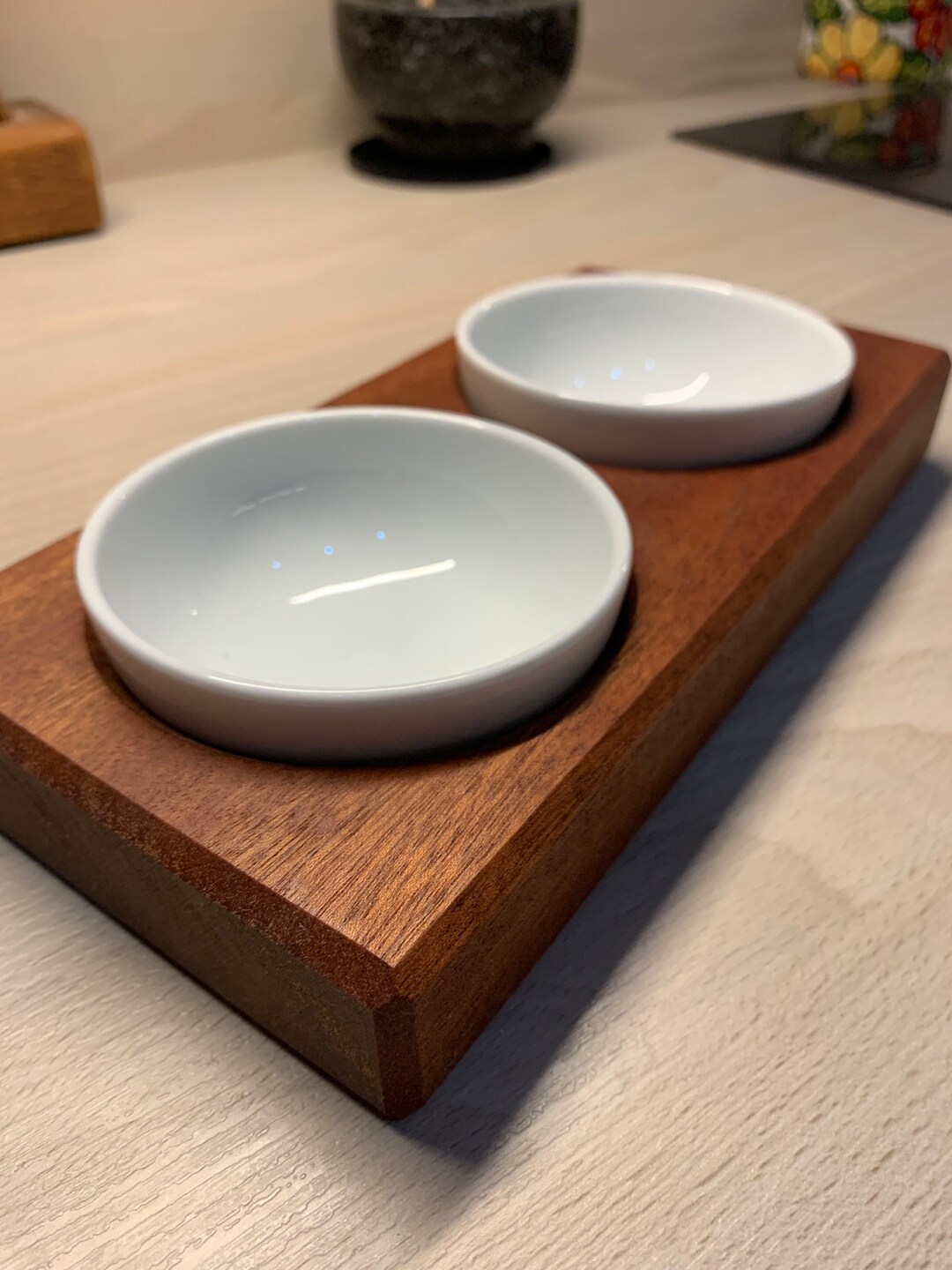 Mahogany Serving Board With Bowls for Snacks/tapas/dips Etsy