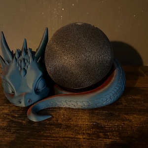 Wächter Drache für Alexa Echo Dot 3 & 5, Ständer, Büro, Zimmer, Geschenk, Deko, PLA, schlafender Drache, 3D, Kabelführung, Aufbewahrung