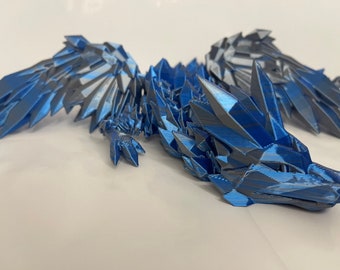 Crystal Wing Dragon Articulating Large Toy by CinderWing3D