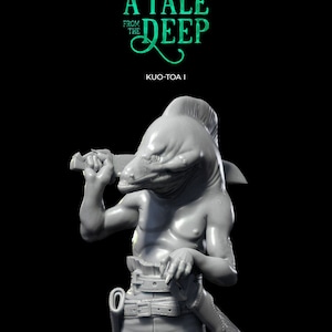 Kuo-toa 01 32mm Miniature - Pirate Fishfolk from the Deep Ocean Ship