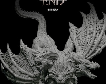 Chimera Miniature 75mm - Dead End Colosseum Magical Beast for 5e RPG DnD Tabletop - Fantasy Resin Figure for Painting & Collecting
