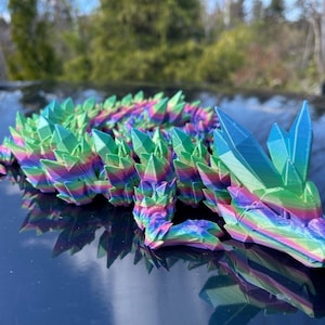 Crystal Dragon Fidget Toy - 3D Printed Desk Toy for Stress and Anxiety Relief, ADHD Aid, and Fun Fidgeting