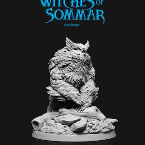 Owlbear - Enemy 32mm Miniature for Tabletop RPGs - Magical Beast from Witches of Sommar - 5E DND Marsh Creature Encounter