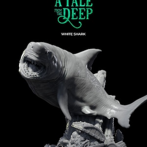 White Shark 32mm Miniature: Pirate Beast from the Deep Ocean Sea - A Tale from the Deep