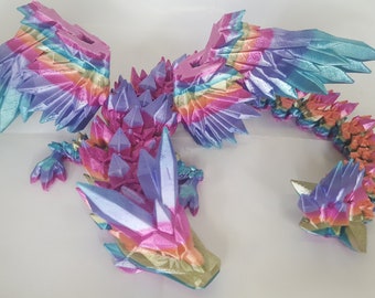 Crystal Wing Dragon Toy | Articulating Dragon | Fidget Dragon | cinderwing