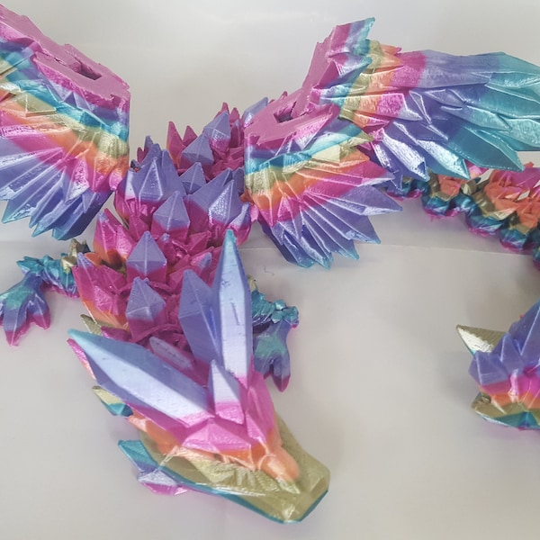 Crystal Wing Dragon Toy | Articulating Dragon | Fidget Dragon | cinderwing