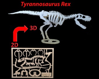 Tyrannosaurus 3d Puzzle Kit Card T-rex 