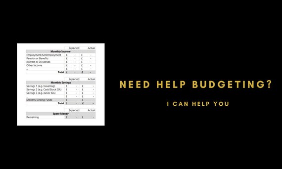 Annual Budget Planner UK Excel Template Personal Budget Etsy