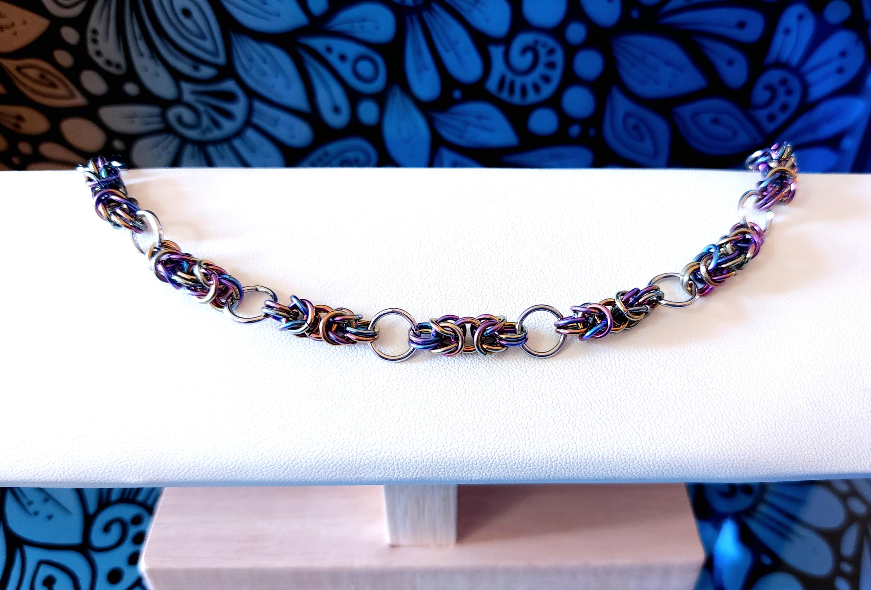 Stainless Steel Rainbow Chainmail Bracelet