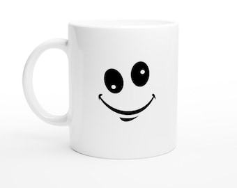 Cute Smiley Face Mug, Happy Face Mug, Funny Coffee Cup, Positive Vibes Mug, Motivational Mug, Cool Coffee Mug, Gifts for Coffee Lovers