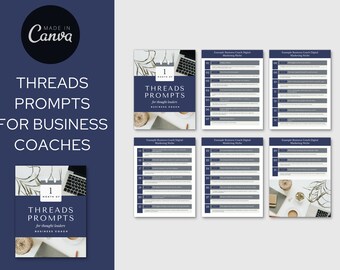 Thread Prompts for Business Coaches and Entrepreneurs, DFY Lead Magnet, Editable Marketing Lead Magnet