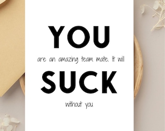 Farewell Card for Coworkers, You’re an Amazing Teammate Digital Card, Farewell Appreciation Printable, Downloadable Team Gift