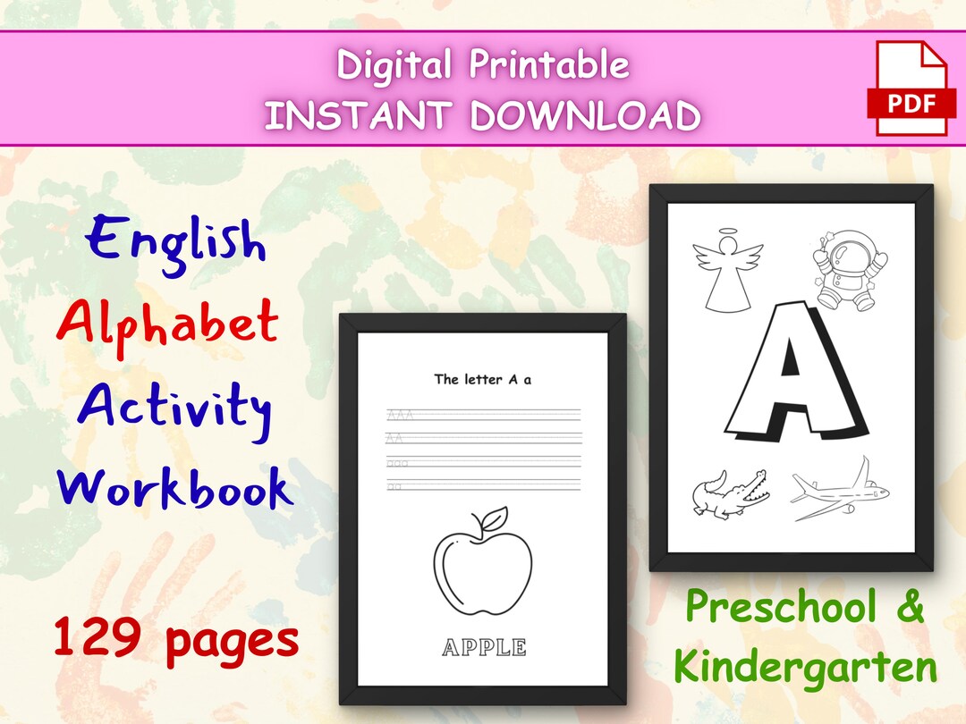 English Alphabet Workbook Preschool & Kindergarten Colour Book - Etsy