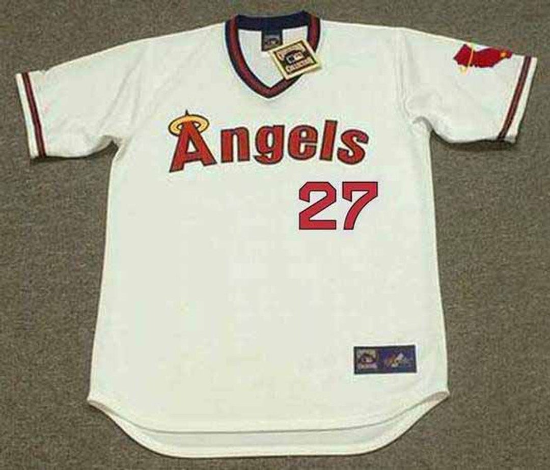 Mike Trout California Angels Men's Home White Throwback Jersey w/ Team  Patch