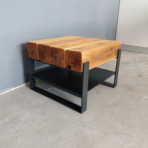 Coffee table End table Console table Oak Oak beam Steel Industrial Loft