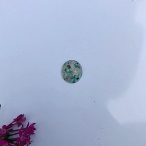 16.95ct Natural Untreated Multicolor Native Copper and Chrysocolla in Chalcedony Oval Cab 18.6mm image 2