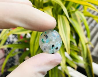 16.95ct Cuivre Natif Multicolore Naturel Non Traité et Chrysocolle dans Calcedoy Oval Cab 18.6mm
