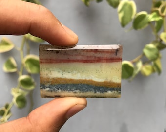 Agate de paysage naturel multicolore multicolore 39.5cts