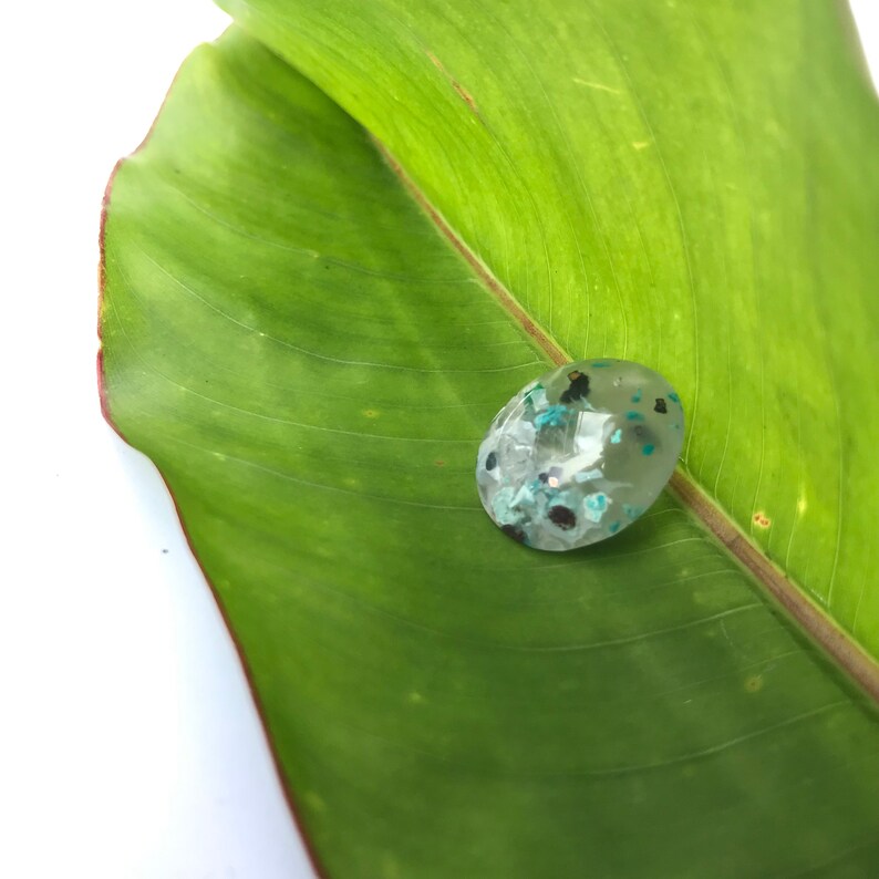16.95ct Natural Untreated Multicolor Native Copper and Chrysocolla in Chalcedony Oval Cab 18.6mm image 4
