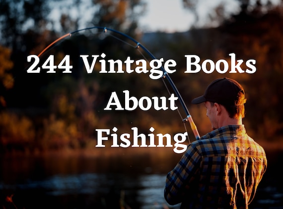 244 Fishing Books Vintage Fishing Gifts Fish Gift Fishing Gifts for Dad  Fisherman Gift Book Collection Rare Books Fishing Gear 