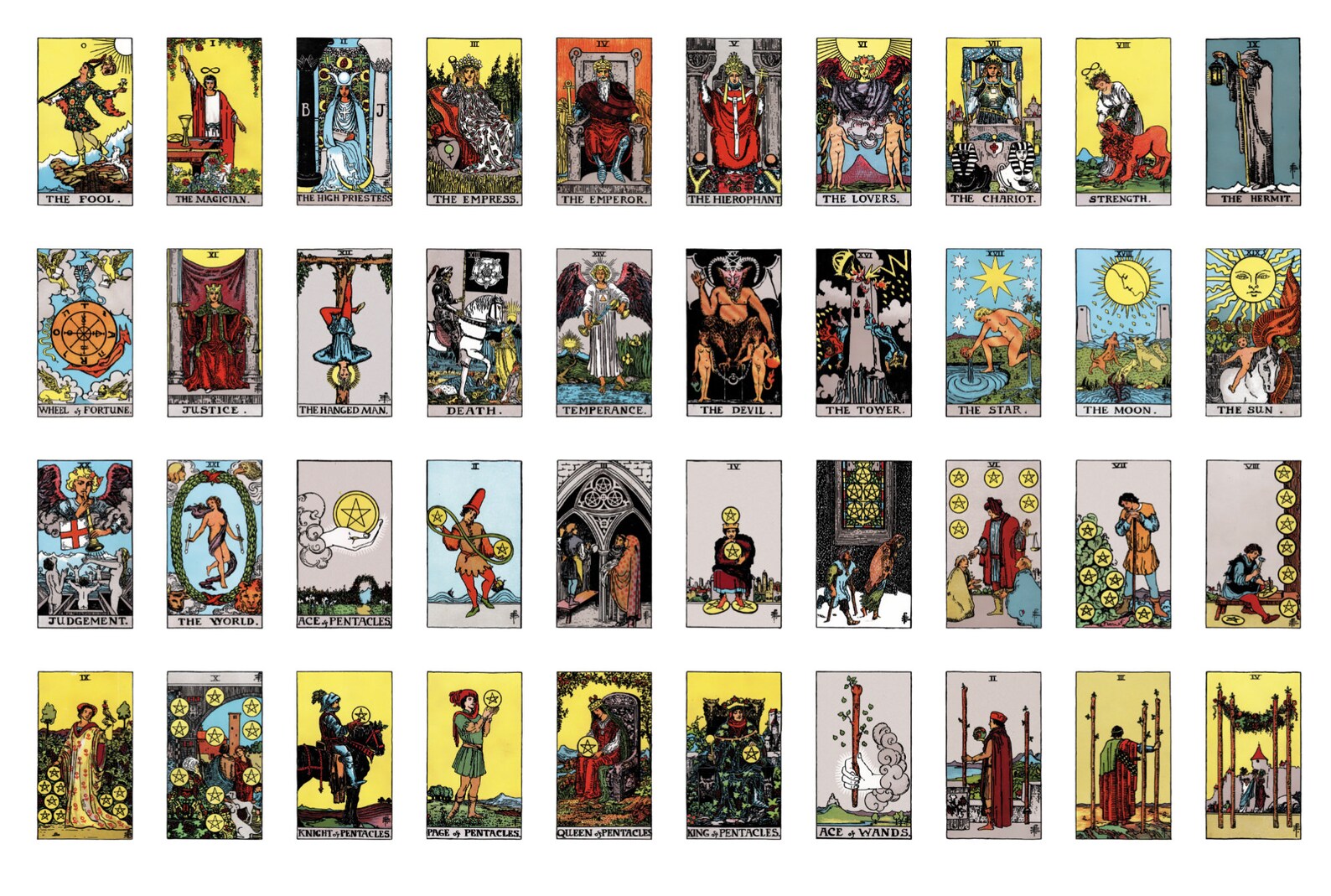 Miniature Tarot Cards - Rider Waite - Tiny Tarot - Printable Tarot ...