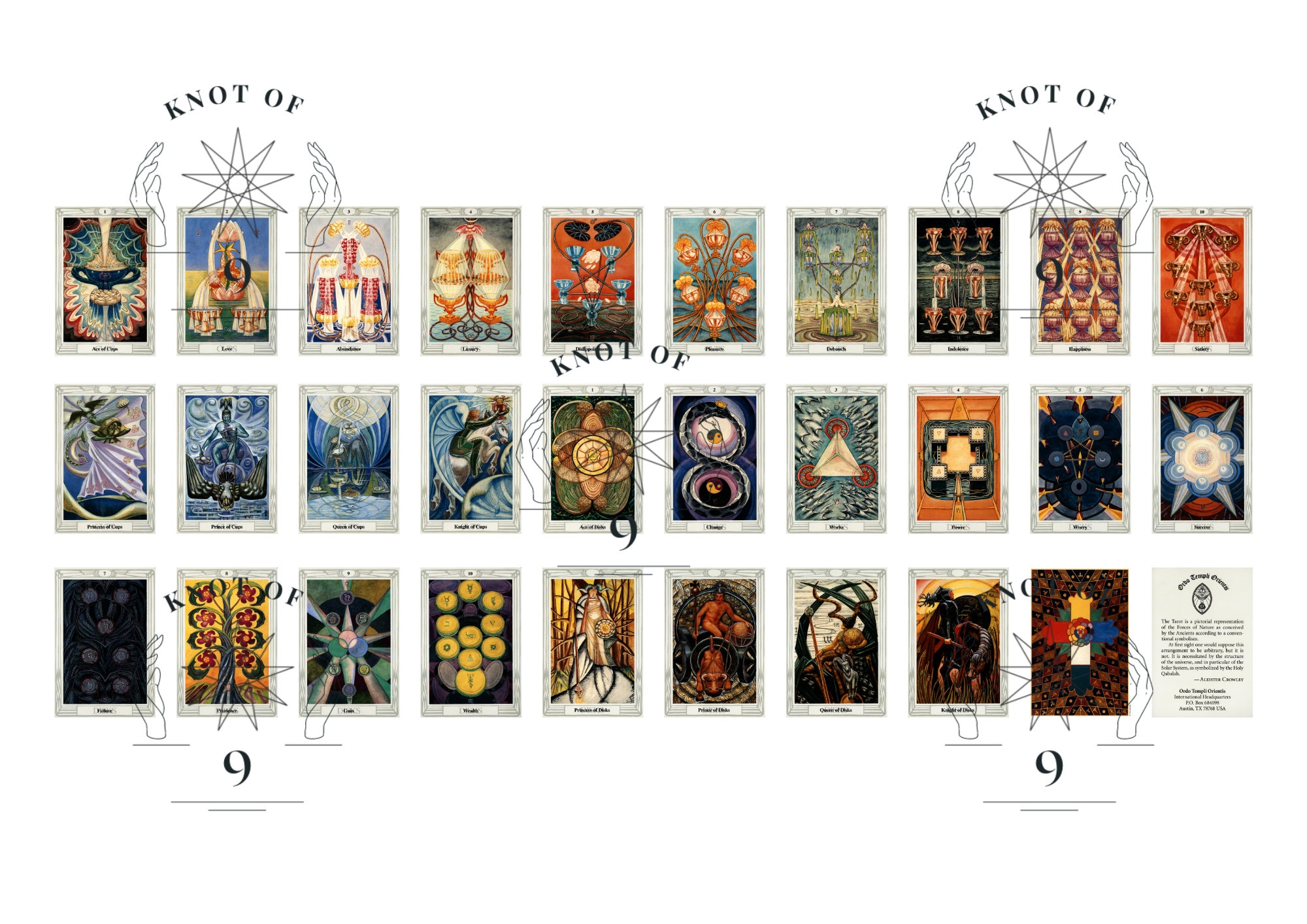 Miniature Crowley Tarot Cards Thoth Tarot Deck Tiny Tarot Printable ...