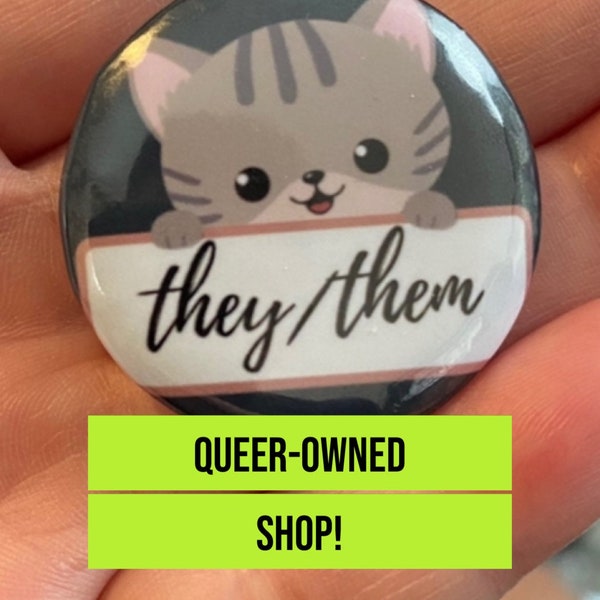 Pronoun Pin Cute Etsy