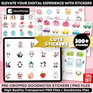 Digital Planner Digital Stickers - Cute Stickers, Goodnotes file, Pre-Cropped Individuals, PNGs Digital Stickers, Pre-cropped iPad Stickers