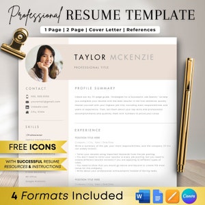 Moderne Lebenslaufvorlage: Lebenslauf, Anschreiben (Word, Pages, Google Docs)