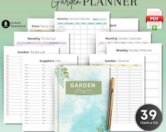 Gardening Planner Printable: Seed Tracker, Plant Care Log (PDF)