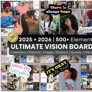 Black Girl Luxury Life 2025 Vision Board afdrukbare foto&#39;s - Affirmaties en citaten voor zwarte vrouw, Manifest Wealth, Soft Life, Selfcare-foto&#39;s